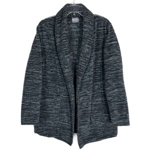 Columbia Women’s Small Gray Heather Knit Sweater Cardigan Open Front EUC